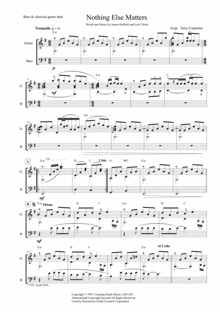 Nothing Else Matters (arr. Terry Carpenter)
