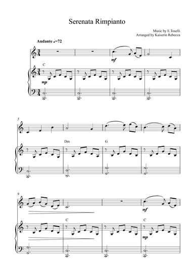 Serenata Rimpianto (Op.6 No.1) (arr. Kaiserin Rebecca)