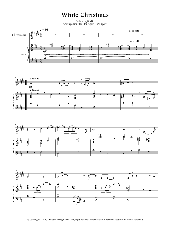 White Christmas (arr. Henrique F Mangoni)