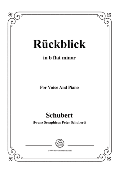 Schubert-Rückblick,in b flat minor,Op.89 No.8,for Voice and Piano (arr. MSM)