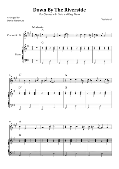 Down By The Riverside (For Clarinet in Bb and Easy Piano) (arr. Daniel Nakamura)