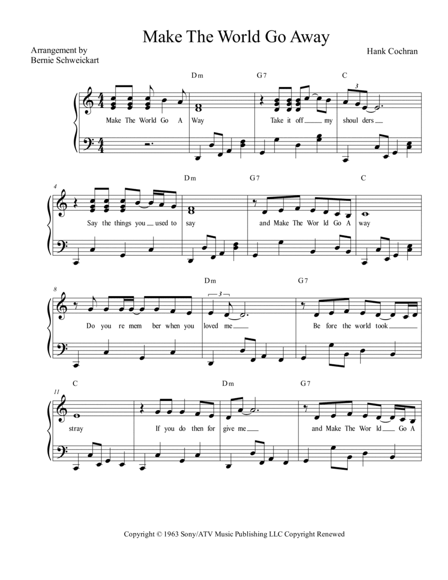 Make The World Go Away (arr. Bernie Schweickart)