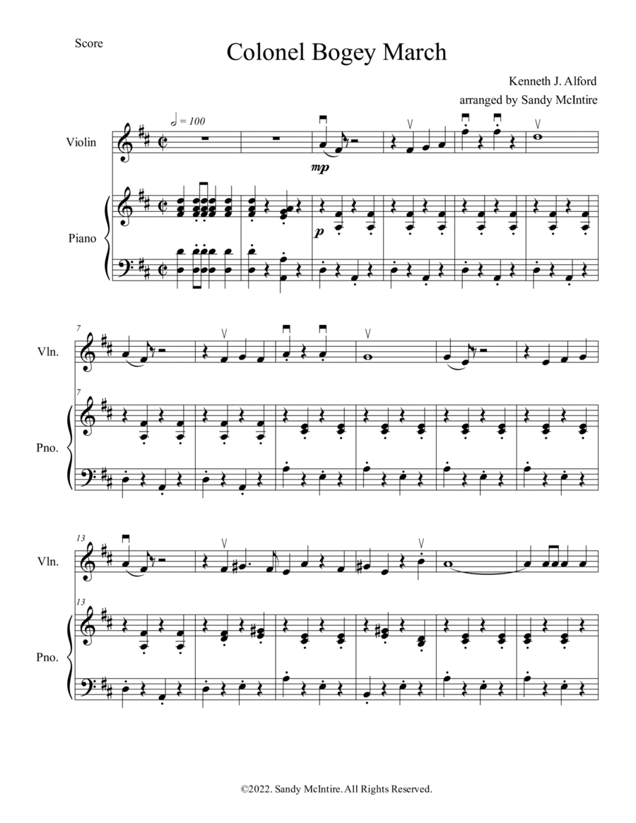 Colonel Bogey March (arr. Sandy McIntire)