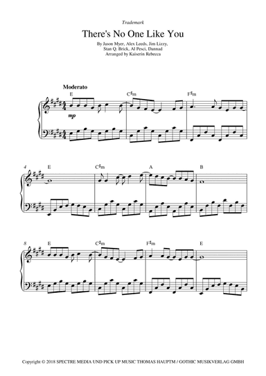 There's No One Like You (arr. Kaiserin Rebecca)