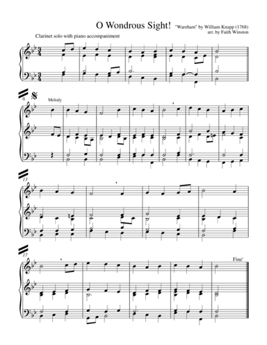 O Wondrous Sight! clarinet solo (arr. Faith Winston)