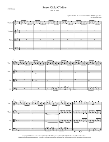 Sweet Child O' Mine (arr. Fernando Britto)