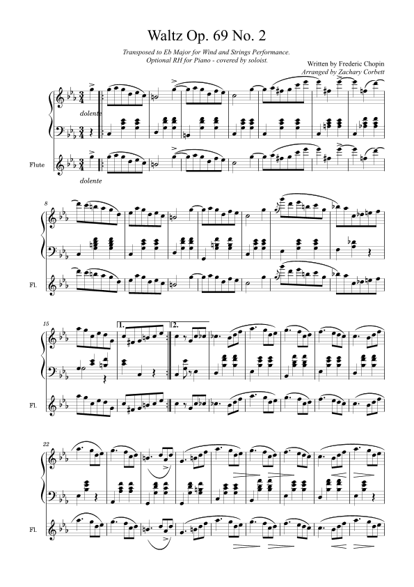 Waltz Op. 69 No. 2 (arr. Zachary Corbett)