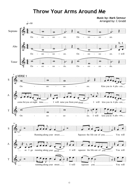 Throw Your Arms Around Me (arr. Christine Grodd)
