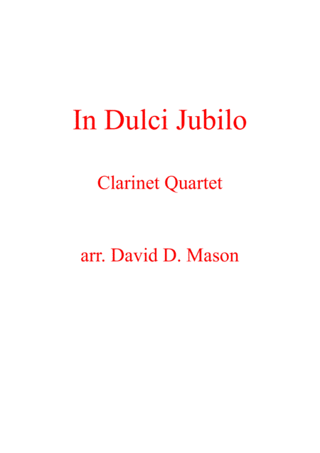 In Dulci Jubilo (arr. David D. Mason)