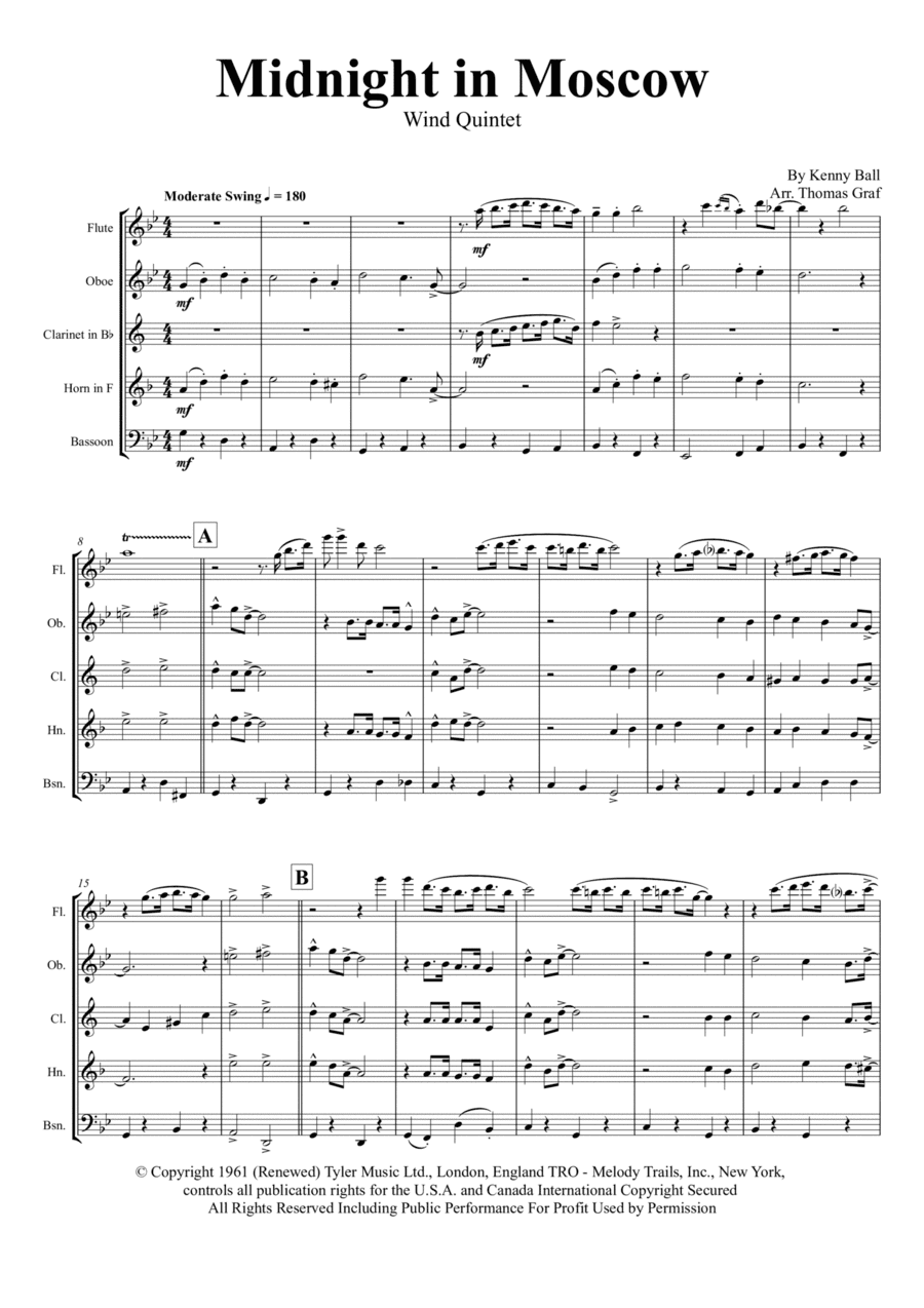 Midnight In Moscow (arr. Thomas Graf)