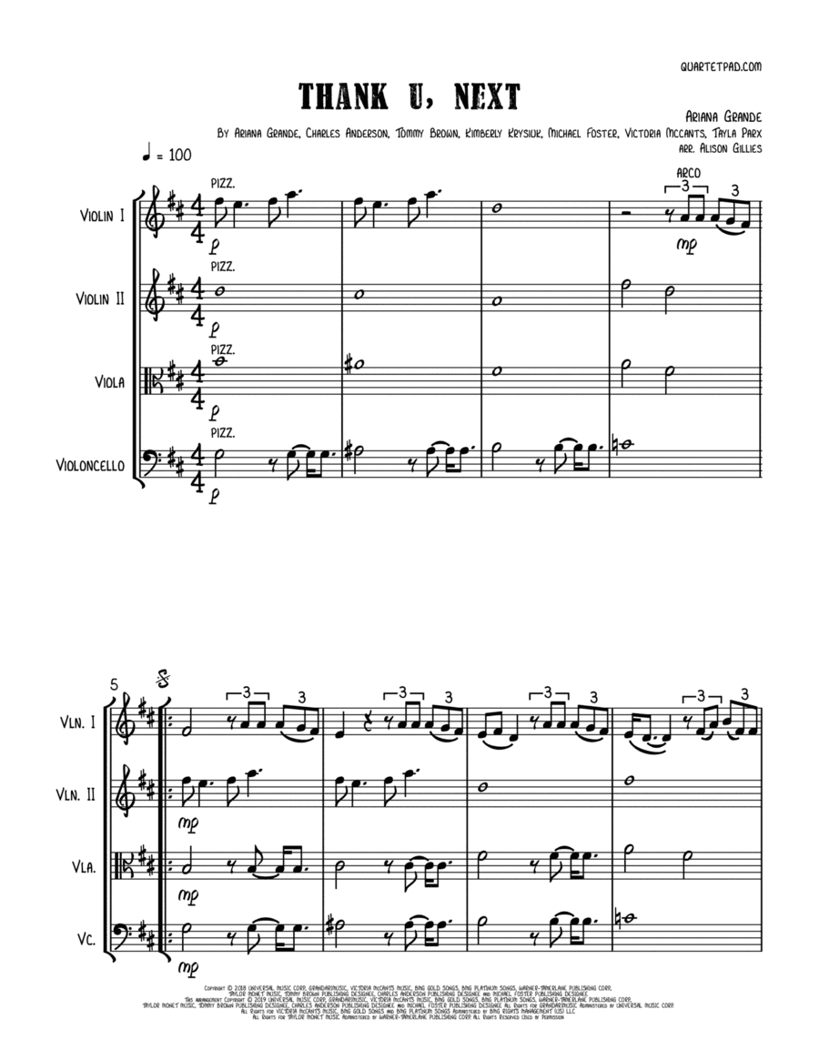 Thank U, Next (arr. Alison Gillies)