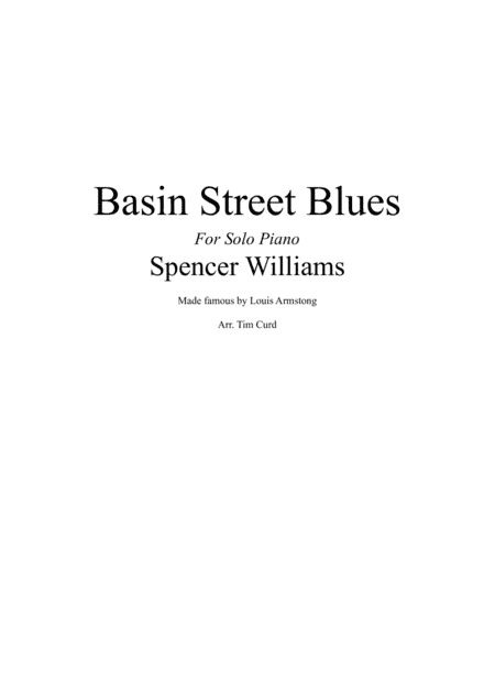Basin Street Blues (arr. Tim Curd)