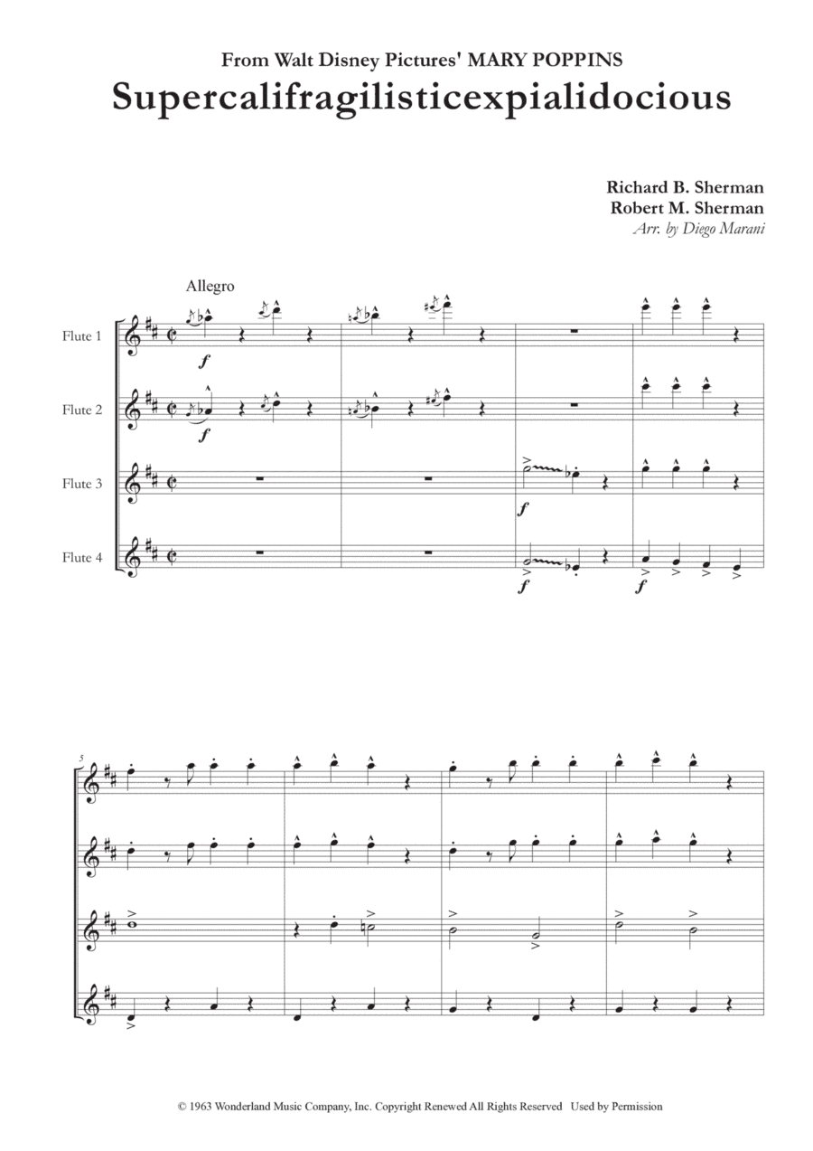 Supercalifragilisticexpialidocious (arr. Diego Marani)