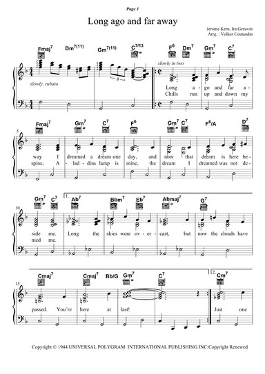 Long Ago (and Far Away) (arr. Volker Coutandin)