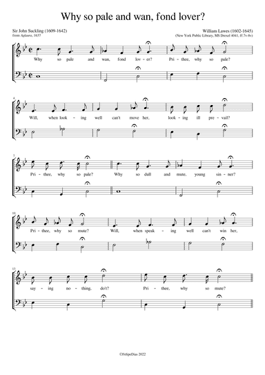 Why so pale and wan fond lover? (arr. Early Music Scores)