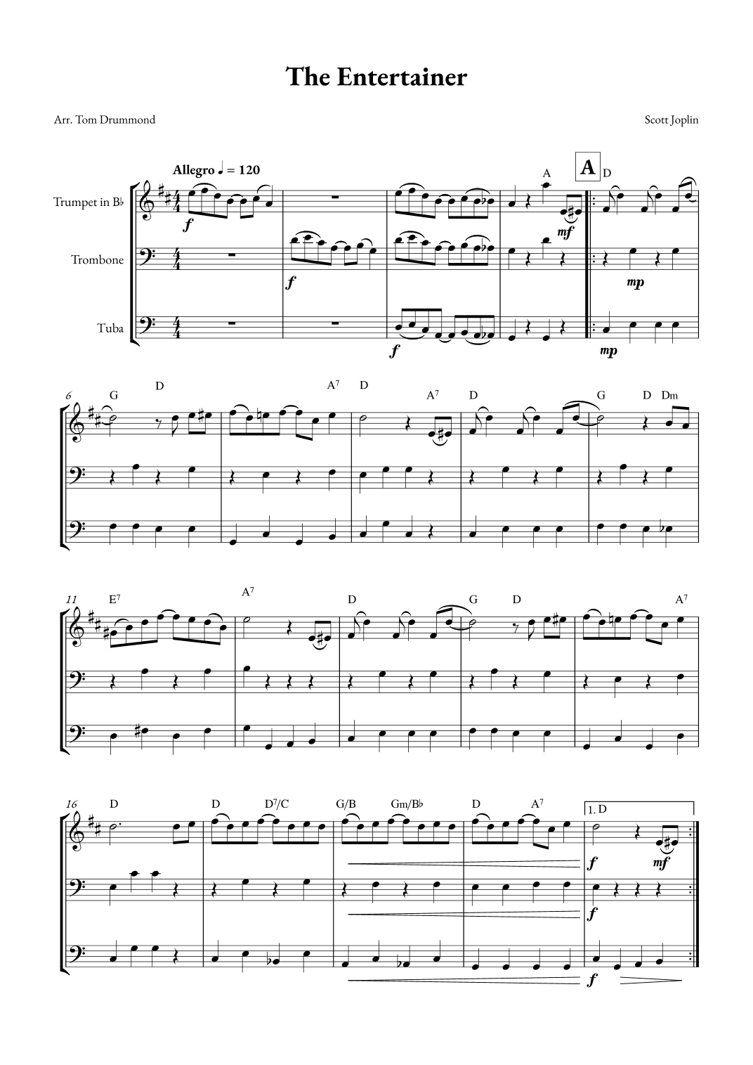 The Entertainer (arr. Tom Drummond)