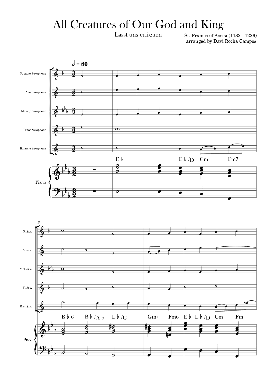 All Creatures of Our God and King (arr. Davi Rocha Campos)