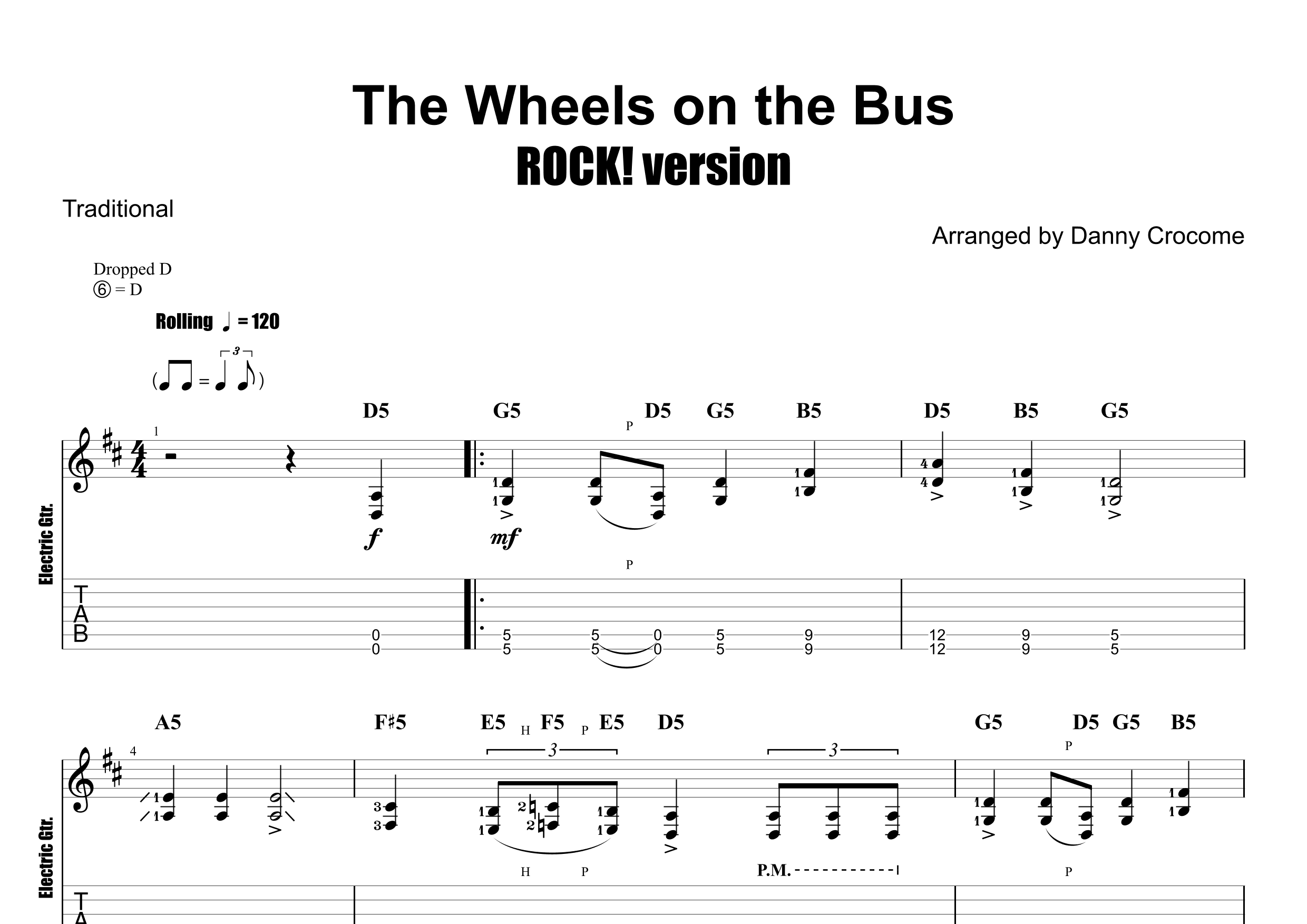 The Wheels on the Bus (ROCK! version) (arr. Danny Crocome)