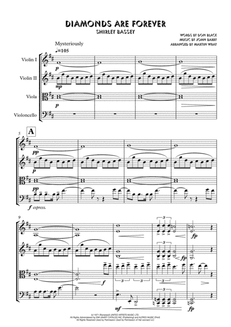 Diamonds Are Forever (arr. Martin Wray)