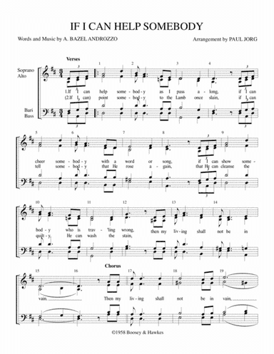 If I Can Help Somebody (arr. Paul A. Jorg)