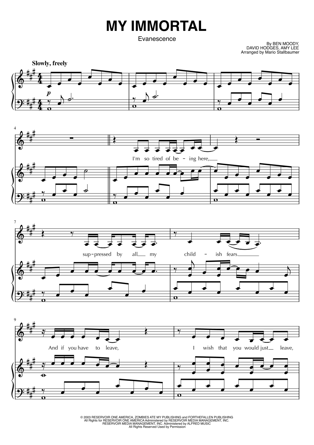 My Immortal (arr. Mario Stallbaumer)