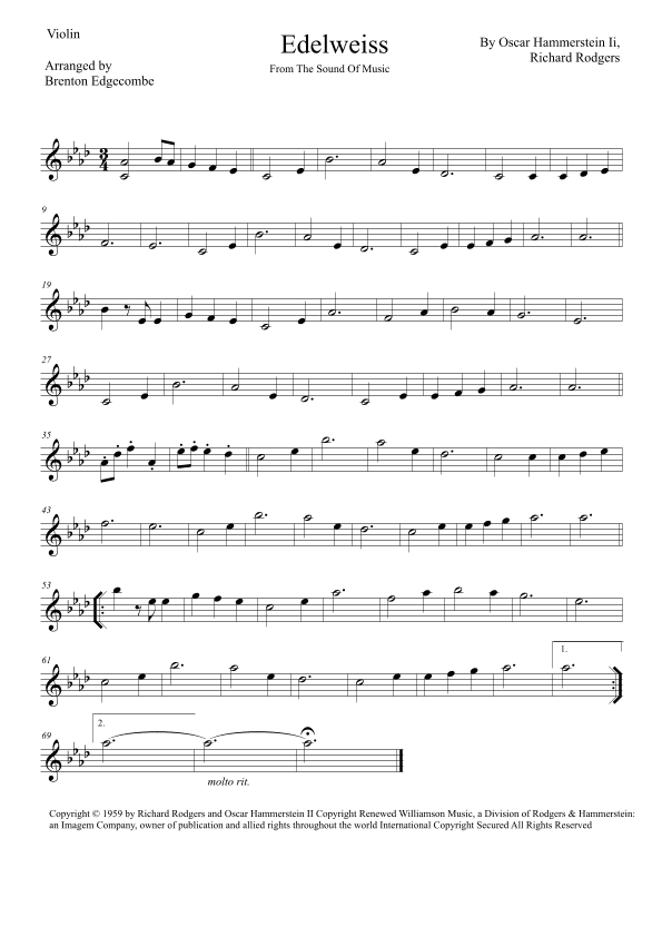 Edelweiss (arr. Adelaide String Duo)