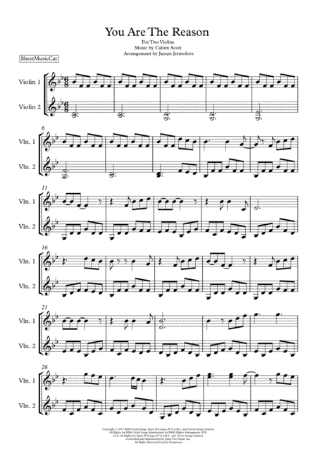 You Are The Reason (arr. Jazeps Jermolovs)