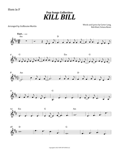 Kill Bill (arr. Guillaume Martin)