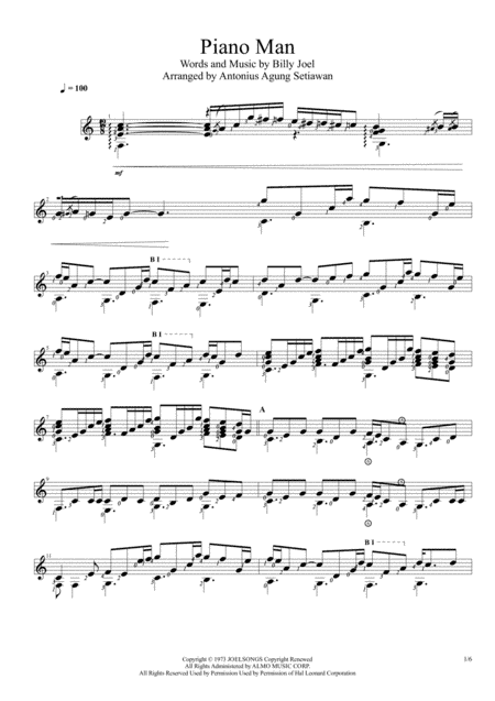 Piano Man (arr. Antonius Agung Setiawan)