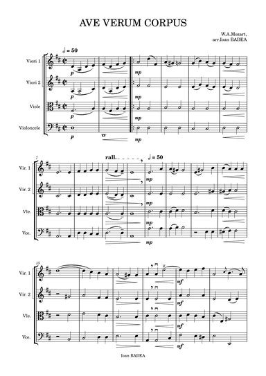 AVE VERUM CORPUS (arr. Ioan Badea)