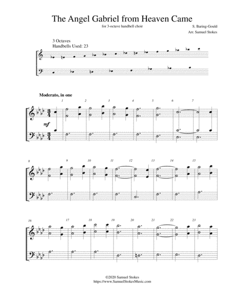 The Angel Gabriel from Heaven Came (Basque Carol) - for 3-octave handbell choir (arr. Samuel Stokes)