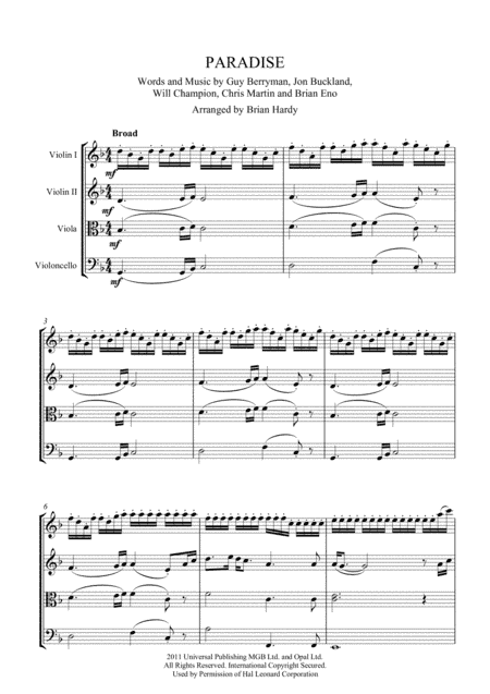 Paradise (arr. Brian Hardy)