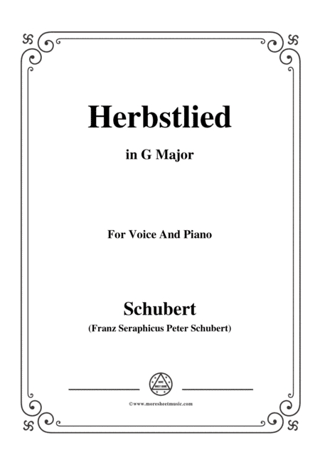 Schubert-Herbstlied,in G Major,for Voice and Piano,Strings and Voice (arr. MSM)