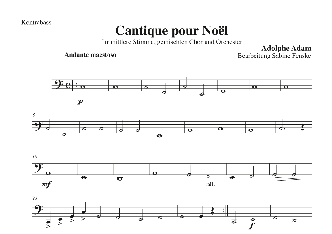 Cantique pour Noël (arr. Sabine Fenske)