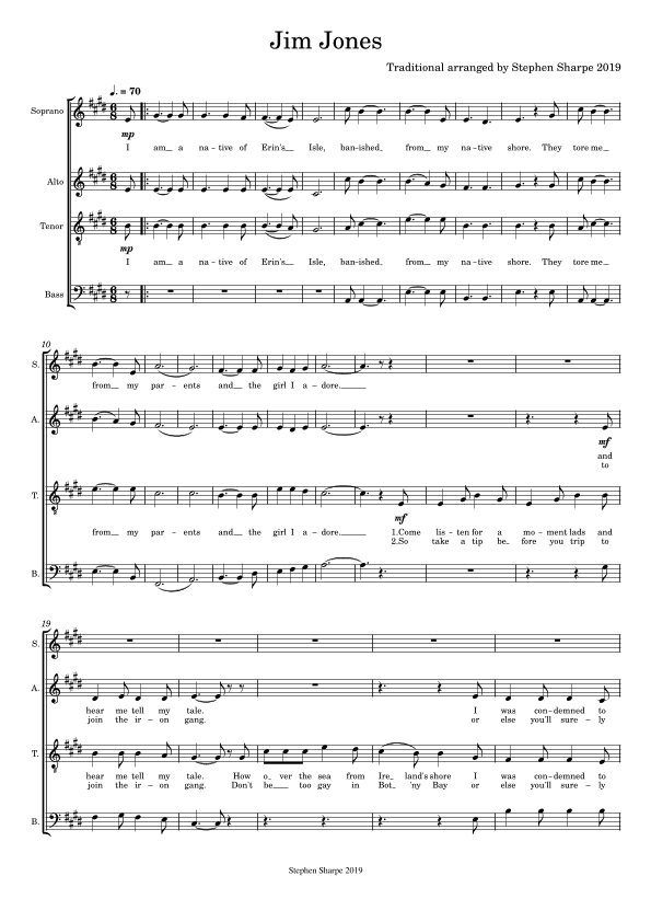 Jim Jones (arr. Stephen Sharpe)