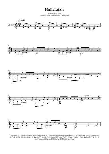 Hallelujah (arr. Henrique F Mangoni)