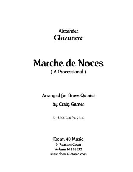 Marche de Noces  (A Processional March) (arr. Craig Garner)