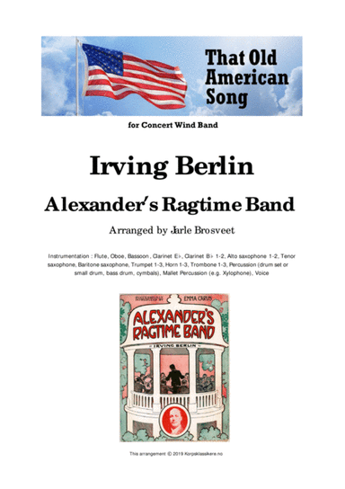 Alexander's Ragtime Band (For Concert Wind Band) (arr. Jarle Brosveet)