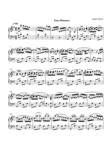 The Easy Winners (arr. Paul Taylor)