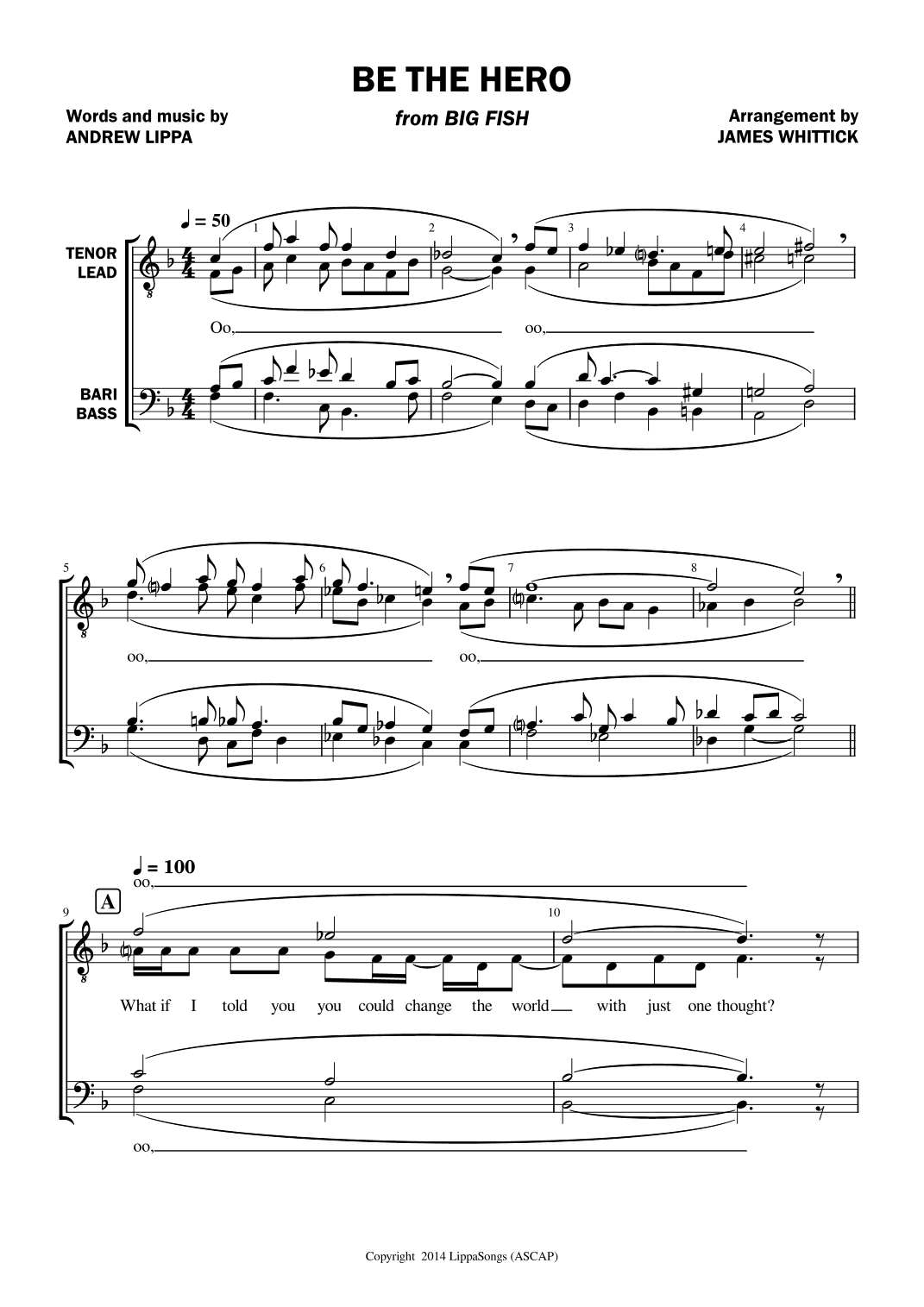 Be The Hero (arr. James Whittick)