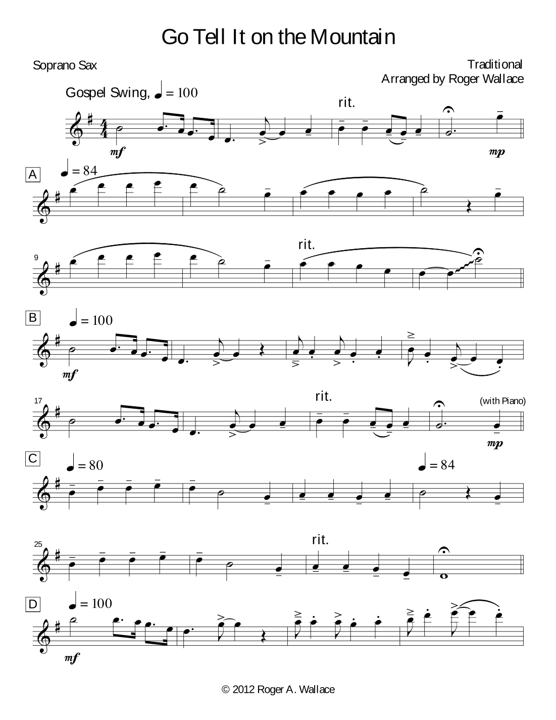 Go Tell It on the Mountain (arr. Roger Wallace)