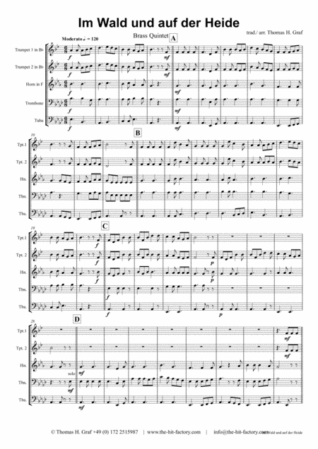 Im Wald und auf der Heide - German March/Octoberfest - Brass Quintet (arr. Thomas H. Graf)