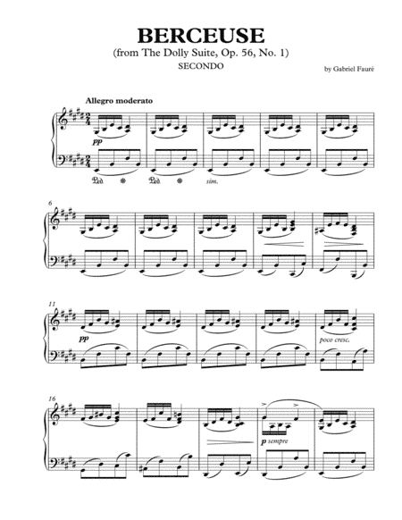 Berceuse (from The Dolly Suite) (arr. Gabriel Fauré)