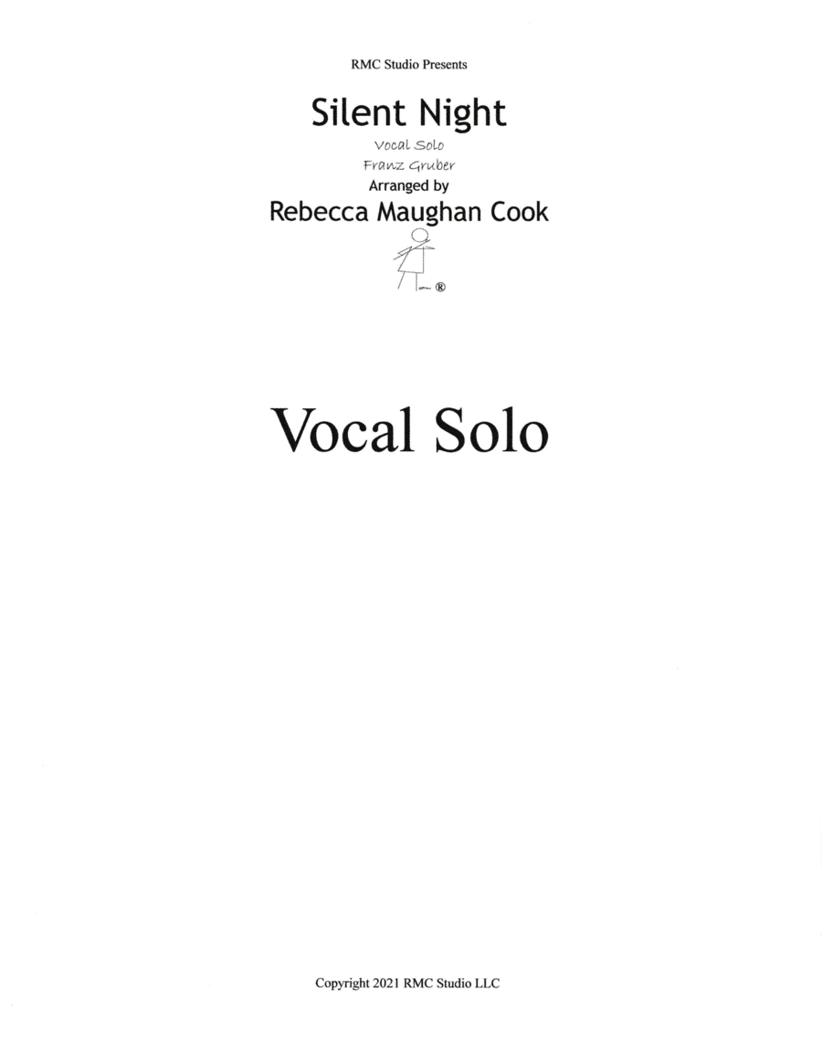 Silent Night for Vocal Solo with piano accompaniment (arr. Rebecca Maughan Cook)