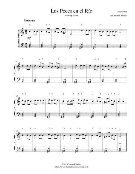 Los Peces en el Río (The Fish in the River) - for easy piano (arr. Samuel Stokes)