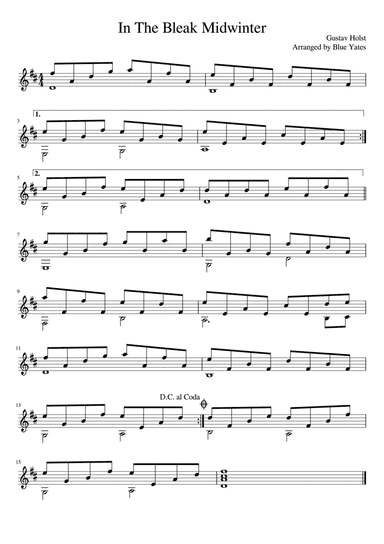 In the Bleak Midwinter (Gustav Holst) (arr. Blue Yates)