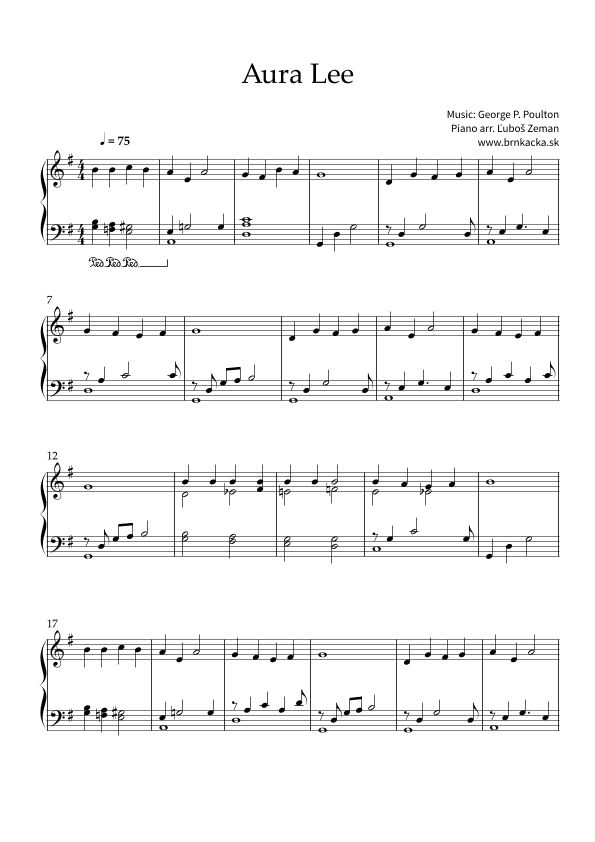 Aura Lee (arr. Lubos Zeman)