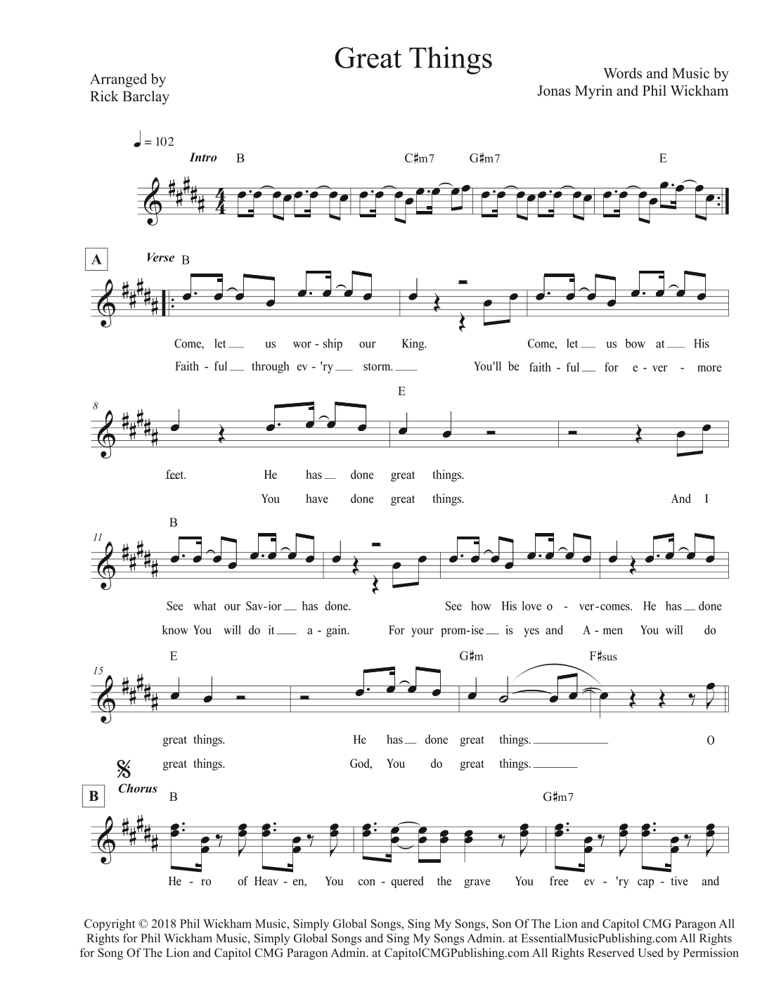Great Things (arr. Rick Barclay)
