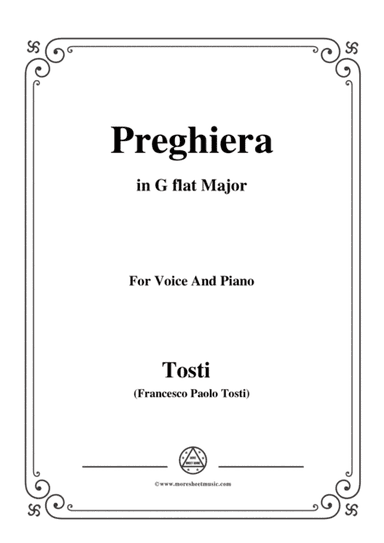 Tosti-Preghiera in G flat Major,for Voice and Piano (arr. MSM)