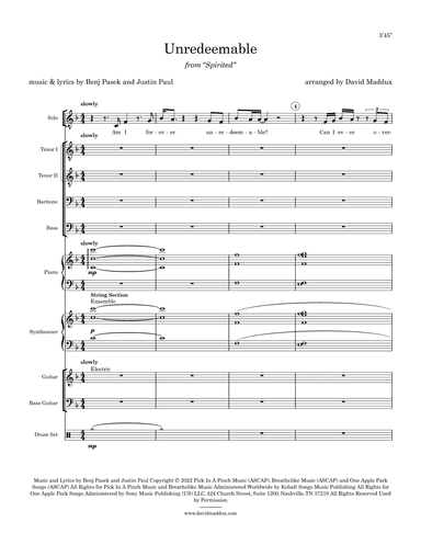 Unredeemable (arr. David Maddux)